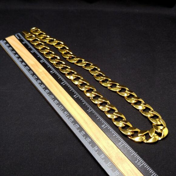 Vintage Napier Chunky Chain Necklace, Gold Plated, 1980s, 20" - Picture 8 of 10